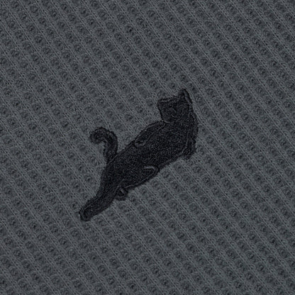 Castanza Waffle Knit Zip Up Hoodie (Charcoal) - Ripndip