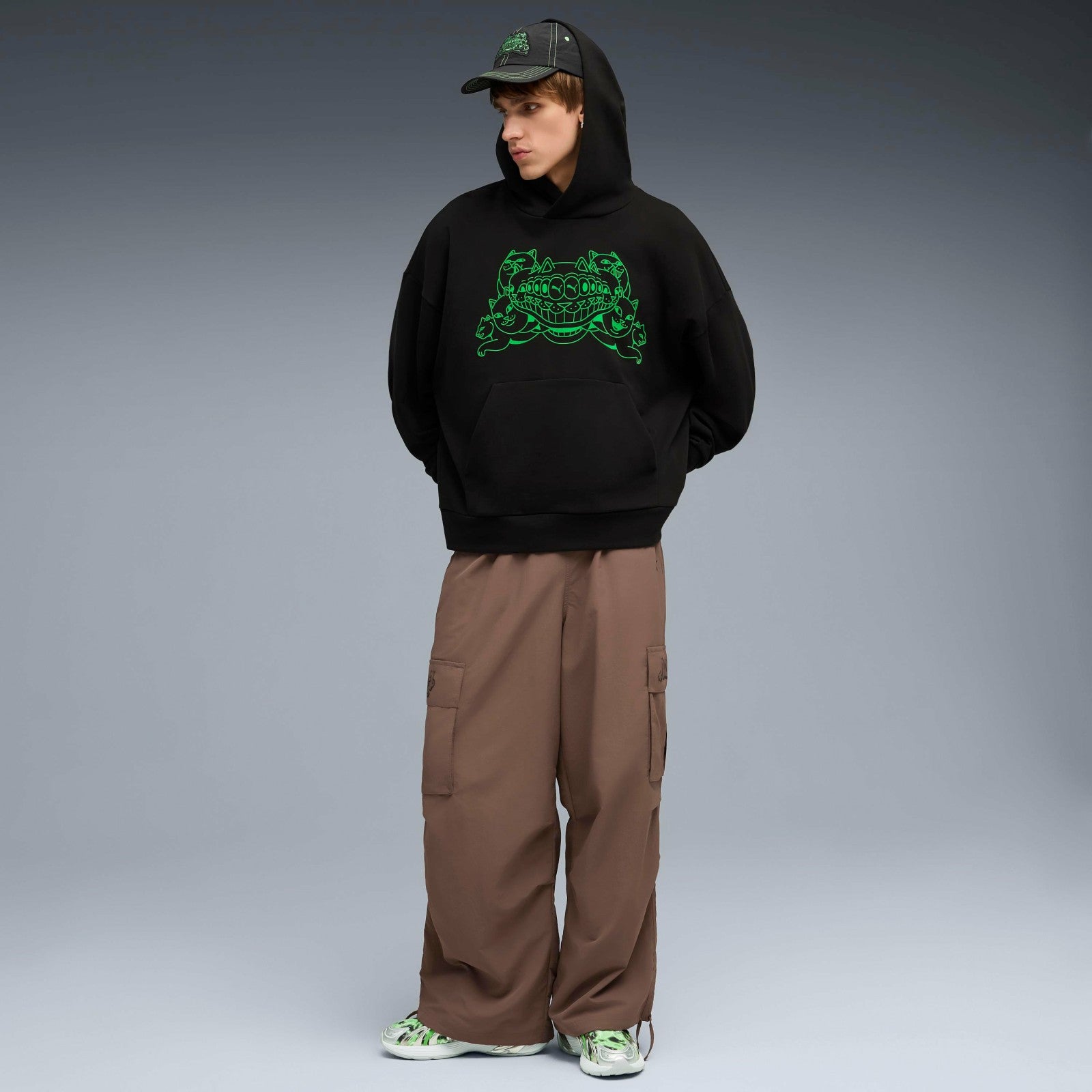 PUMA X RIPNDIP Boxy Graphic Hoodie (Puma Black) - Ripndip