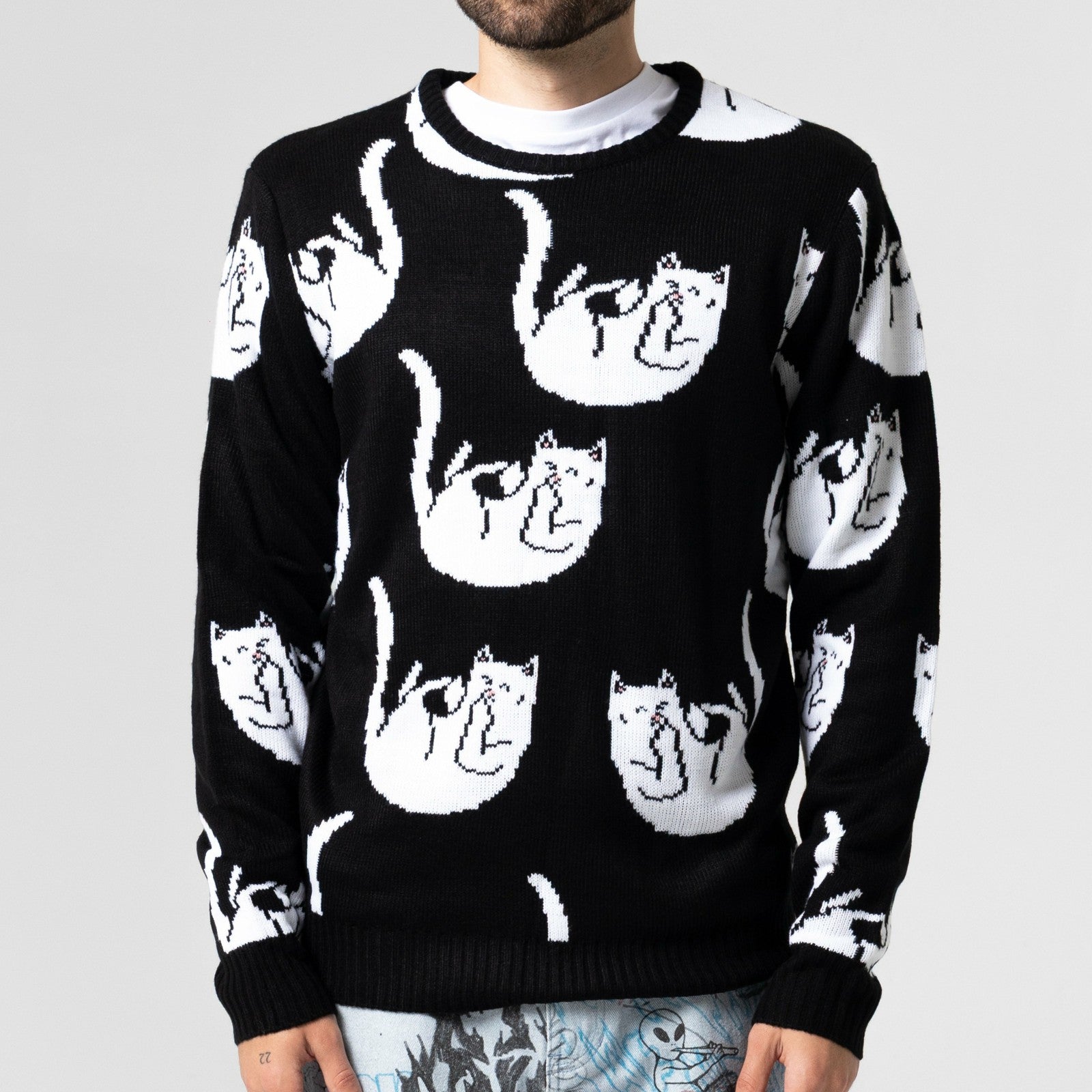 Falling For Nermal Knit Sweater (Black) - Ripndip