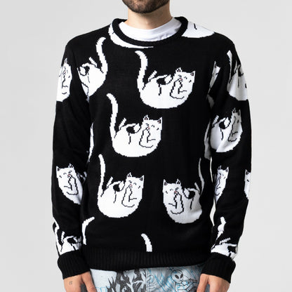 Falling For Nermal Knit Sweater (Black) - Ripndip