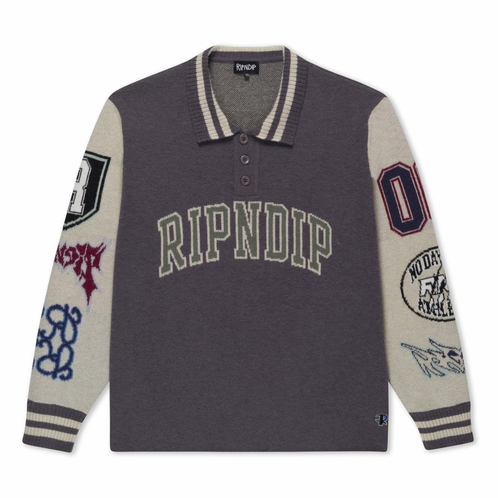 Run It Up Knit Sweater (Charoal / Cream) - Ripndip