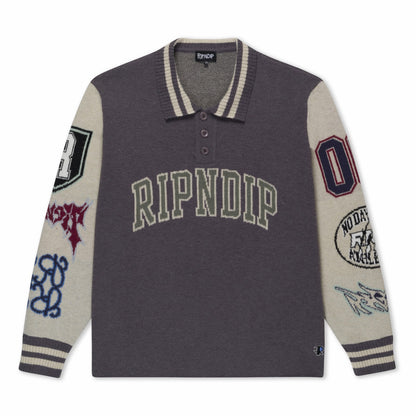 Run It Up Knit Sweater (Charoal / Cream) - Ripndip