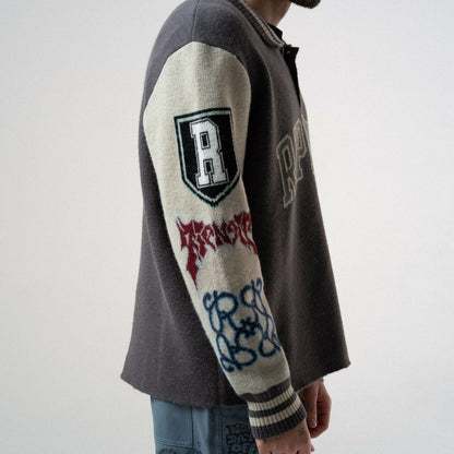Run It Up Knit Sweater (Charoal / Cream) - Ripndip