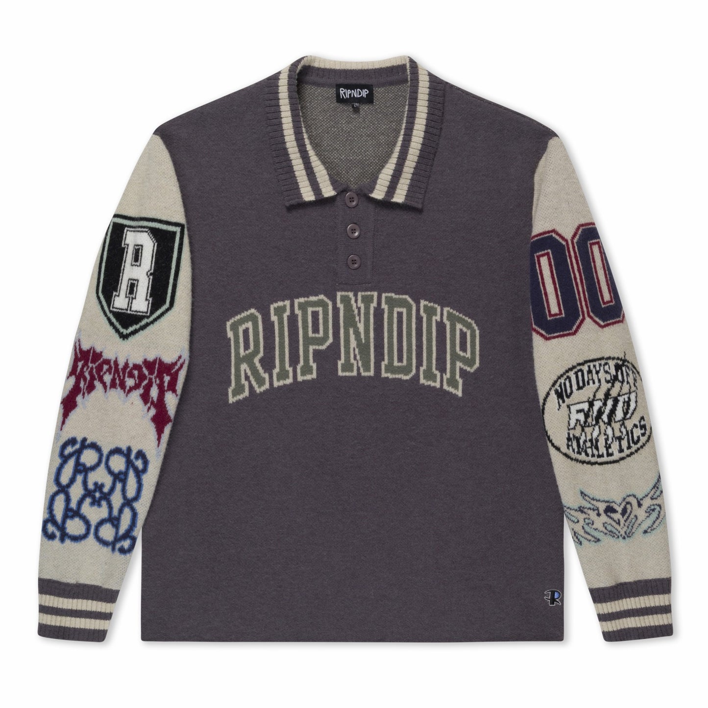 Run It Up Knit Sweater (Charoal / Cream) - Ripndip