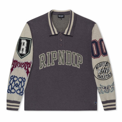 Run It Up Knit Sweater (Charoal / Cream) - Ripndip