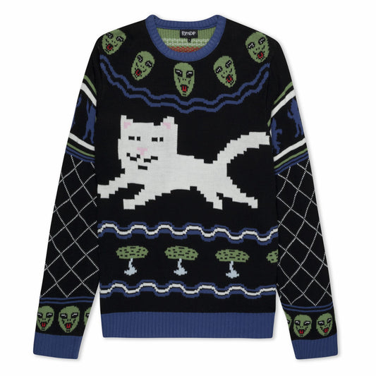 Out Of This World Knit Sweater (Black) - Ripndip