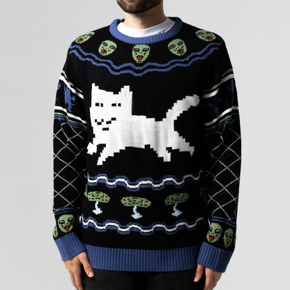 Out Of This World Knit Sweater (Black) - Ripndip