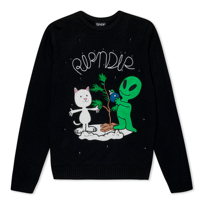 Alien / Nerm Christmas Light Up Knit Sweater (Black) - Ripndip