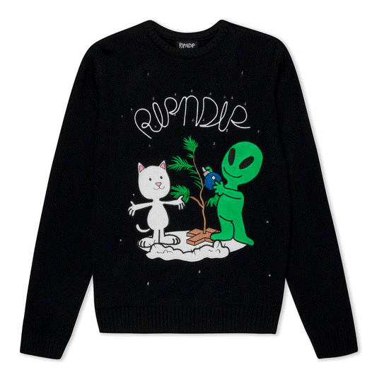 Alien / Nerm Christmas Light Up Knit Sweater (Black) - Ripndip