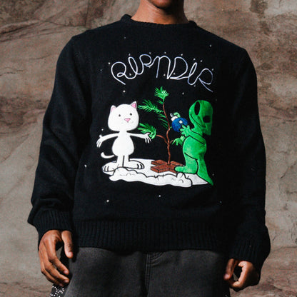 Alien / Nerm Christmas Light Up Knit Sweater (Black) - Ripndip