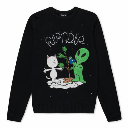 Alien / Nerm Christmas Light Up Knit Sweater (Black) - Ripndip