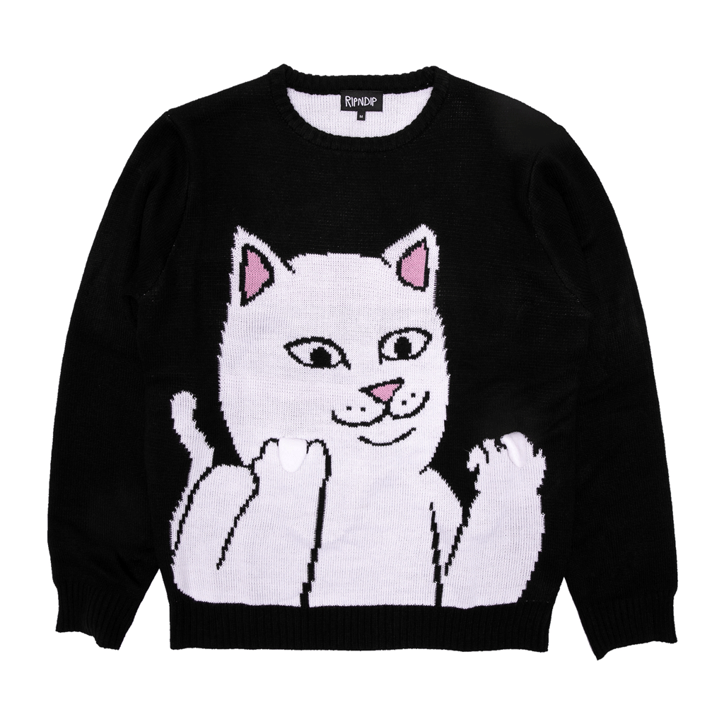 Lord Nermal Flippy Knitty Sweater (Black) - Ripndip