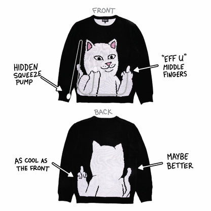 Lord Nermal Flippy Knitty Sweater (Black) - Ripndip