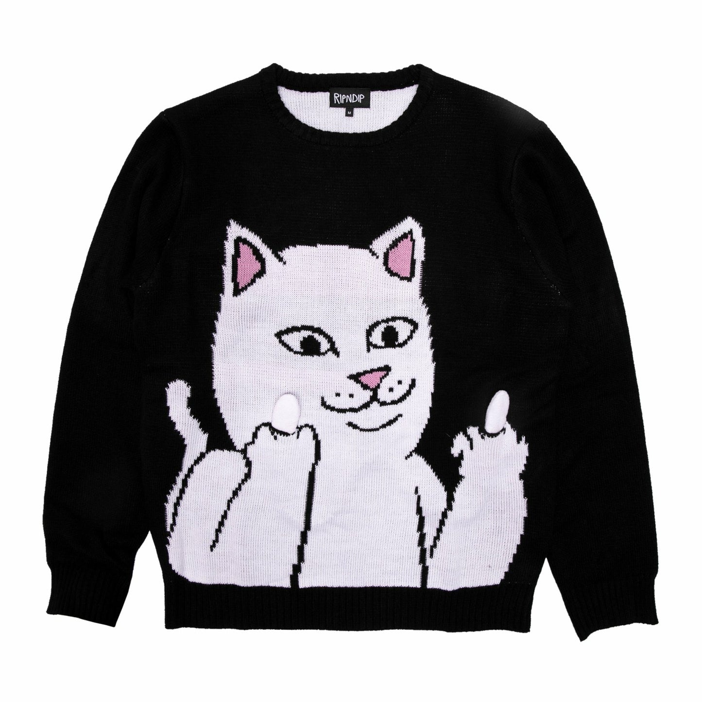 Lord Nermal Flippy Knitty Sweater (Black) - Ripndip