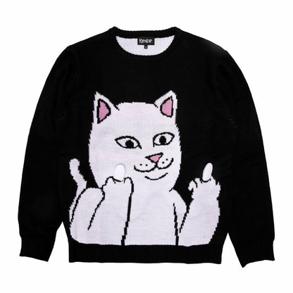 Lord Nermal Flippy Knitty Sweater (Black) - Ripndip