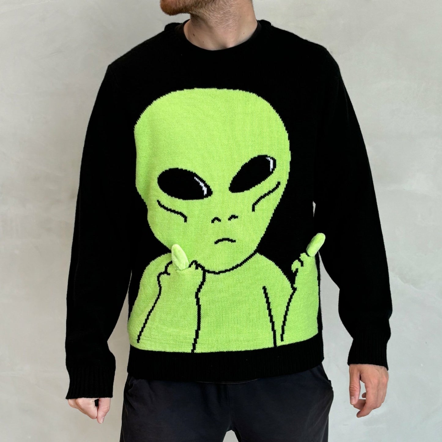 Lord Alien Flippy Knitty Sweater (Black) - Ripndip