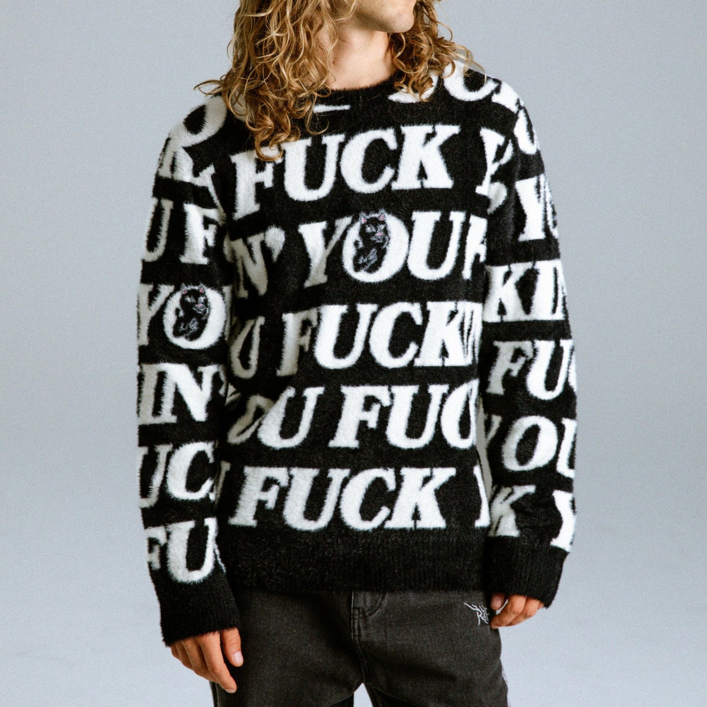Fuckin Fuck Mohair Sweater (Black) - Ripndip