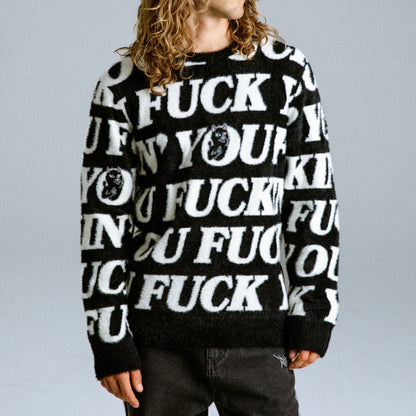 Fuckin Fuck Mohair Sweater (Black) - Ripndip