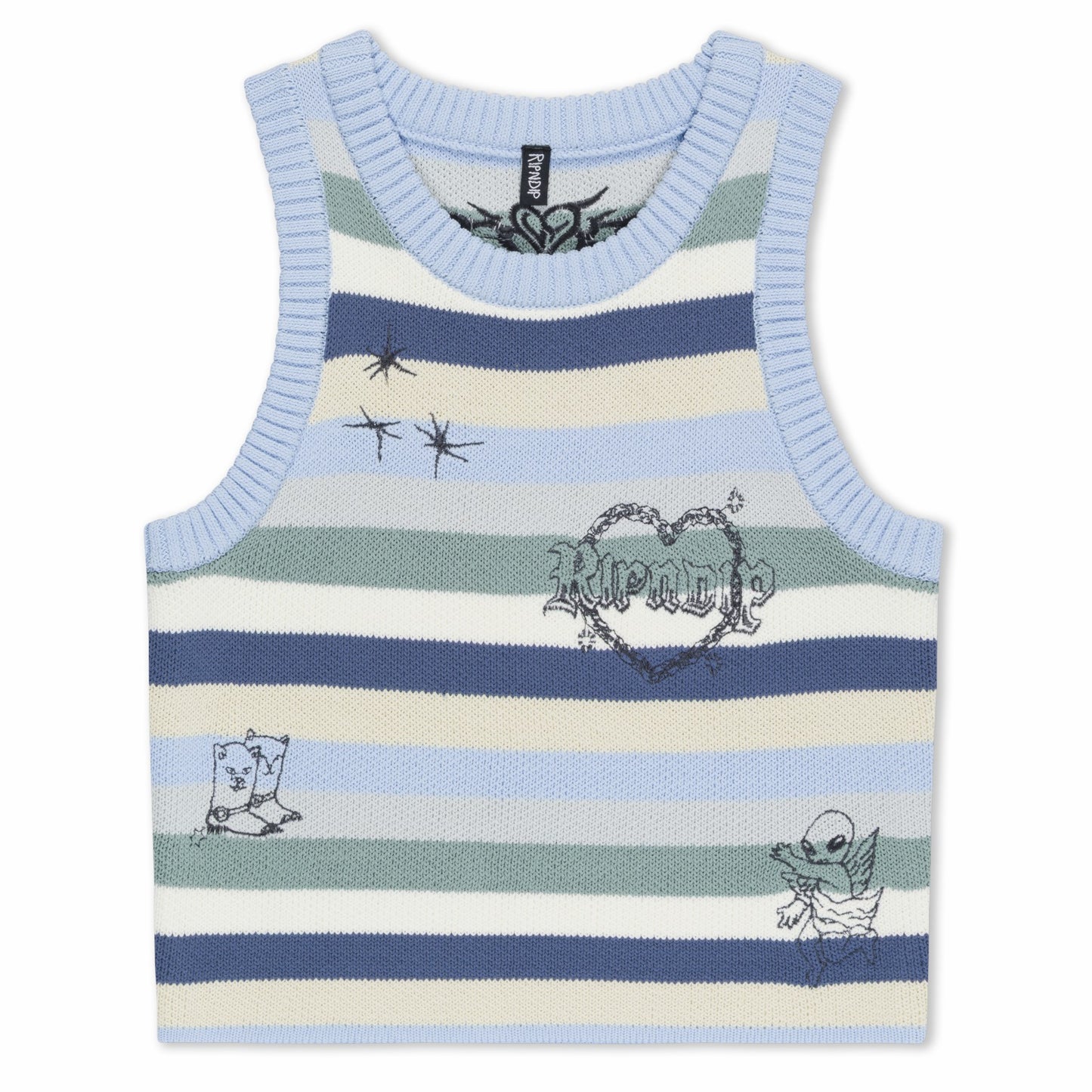 Westside Crochet Crop Tank (Powder Blue) - Ripndip