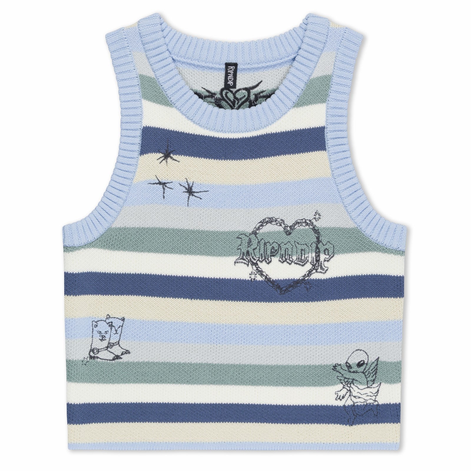 Westside Crochet Crop Tank (Powder Blue) - Ripndip