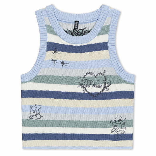 Westside Crochet Crop Tank (Powder Blue) - Ripndip