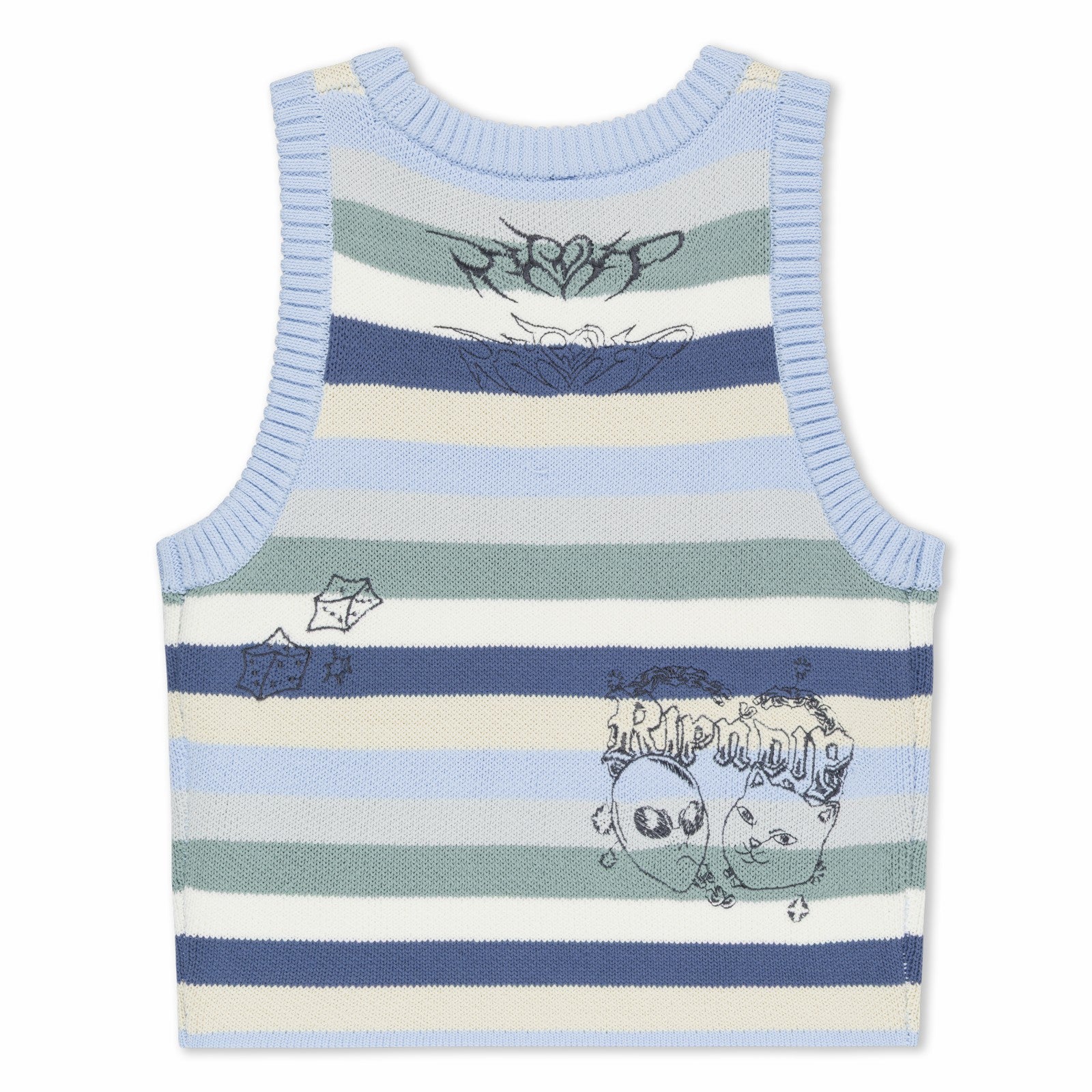 Westside Crochet Crop Tank (Powder Blue) - Ripndip