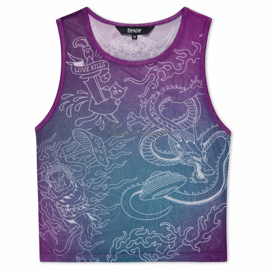 Trace Mesh Cropped Tank (Multi) - Ripndip