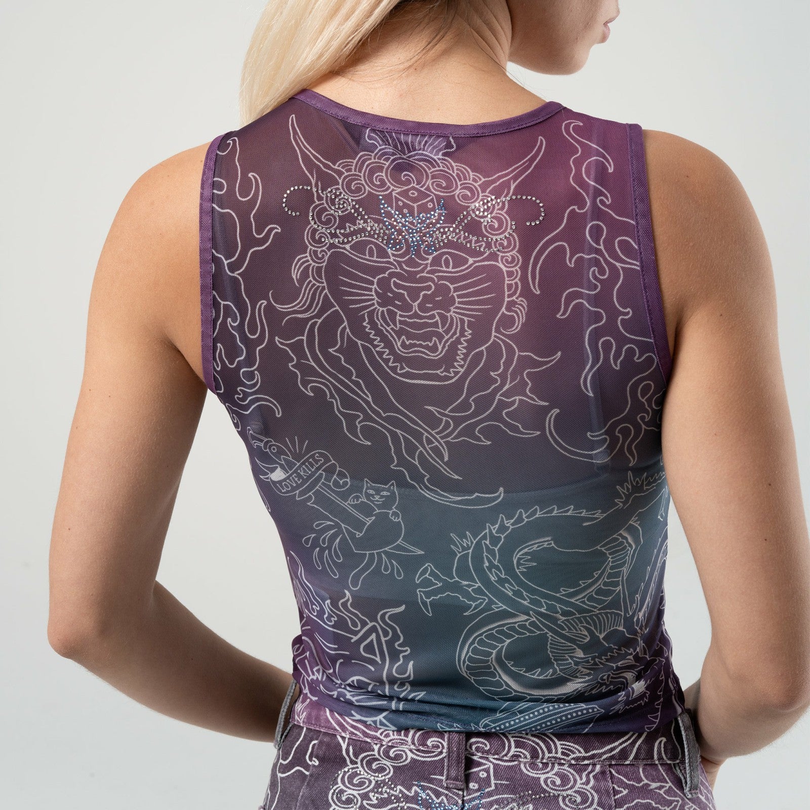 Trace Mesh Cropped Tank (Multi) - Ripndip