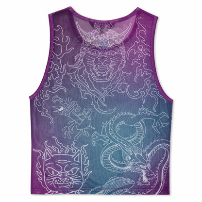 Trace Mesh Cropped Tank (Multi) - Ripndip
