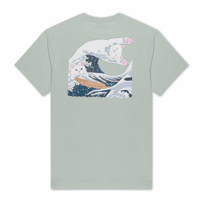 Great Wave Tee (Sage Grey) - Ripndip