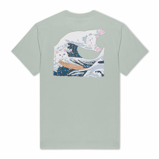 Great Wave Tee (Sage Grey) - Ripndip