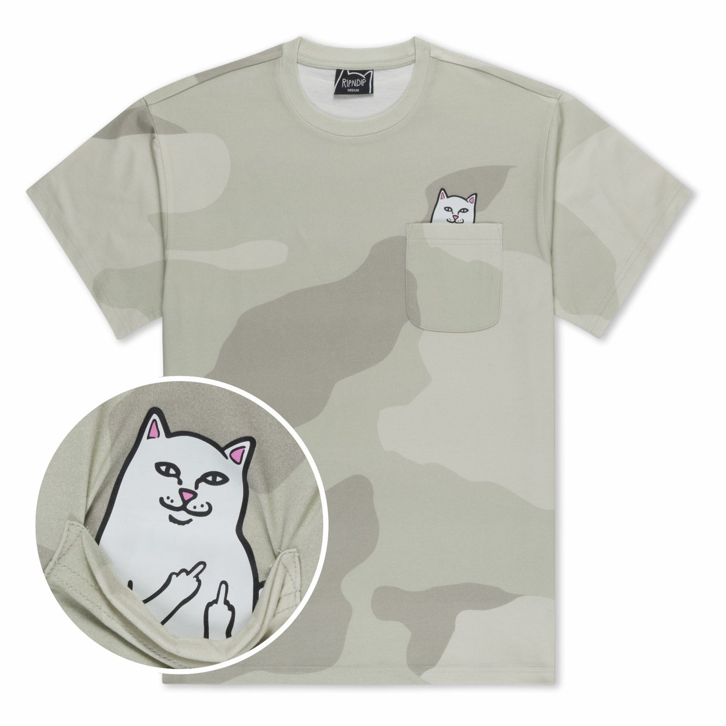 Lord Nermal Pocket Tee (Bone Graffiti Camo) - Ripndip