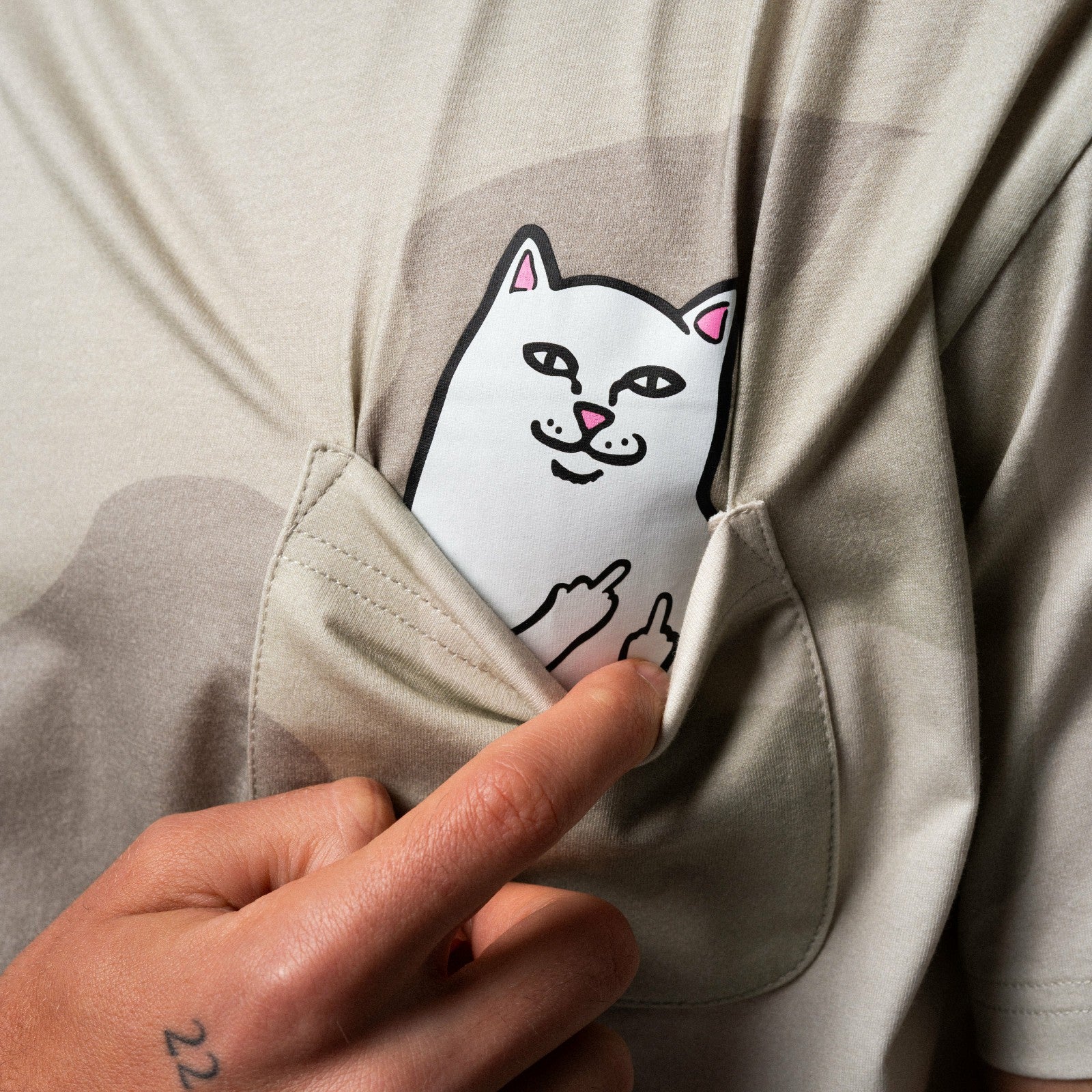 Lord Nermal Pocket Tee (Bone Graffiti Camo) - Ripndip