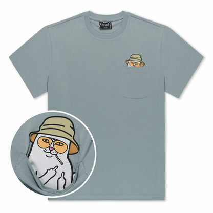 Nermal S Thompson Pocket Tee (Silver Blue) - Ripndip
