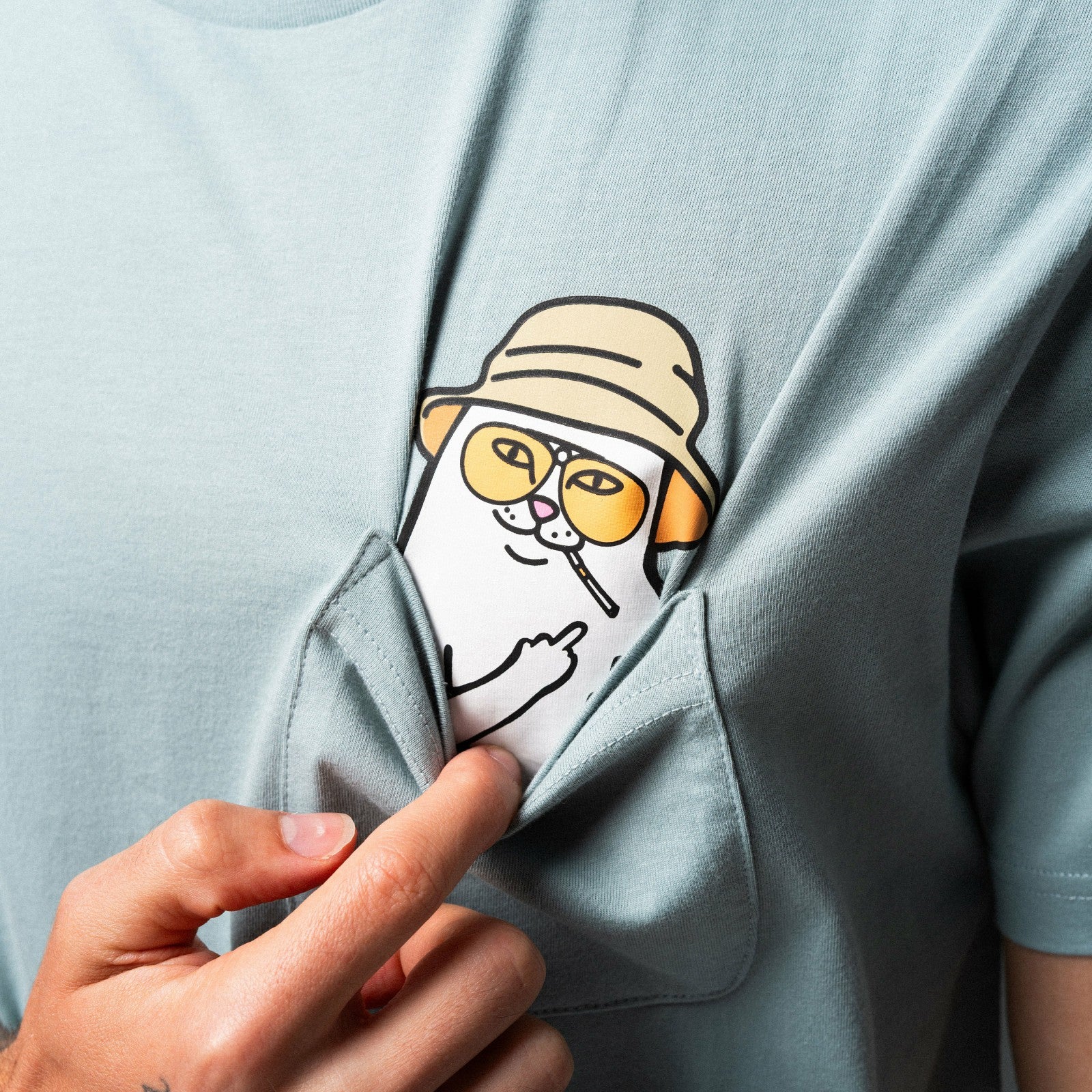 Nermal S Thompson Pocket Tee (Silver Blue) - Ripndip
