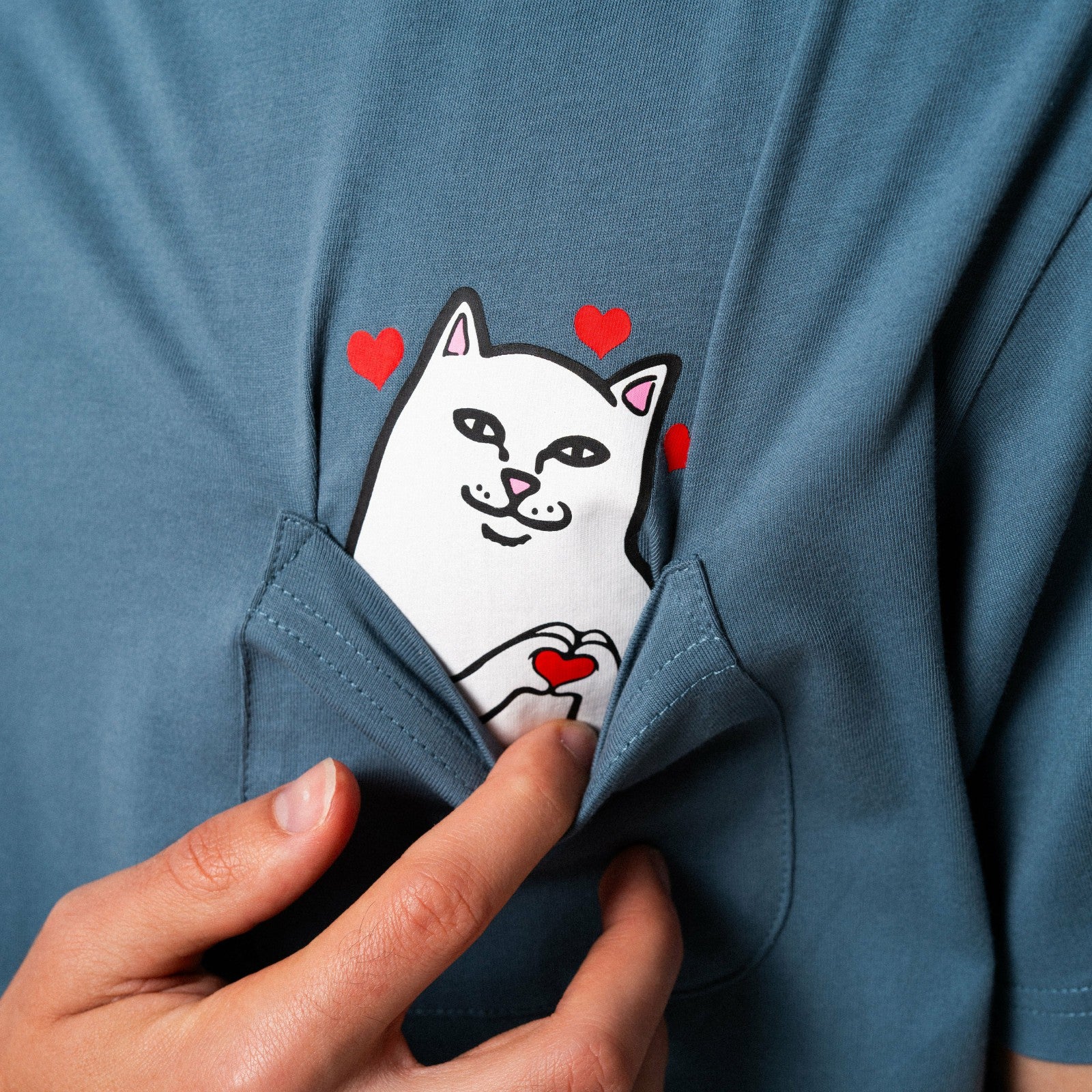 Nermal Loves Pocket Tee (Slate) - Ripndip