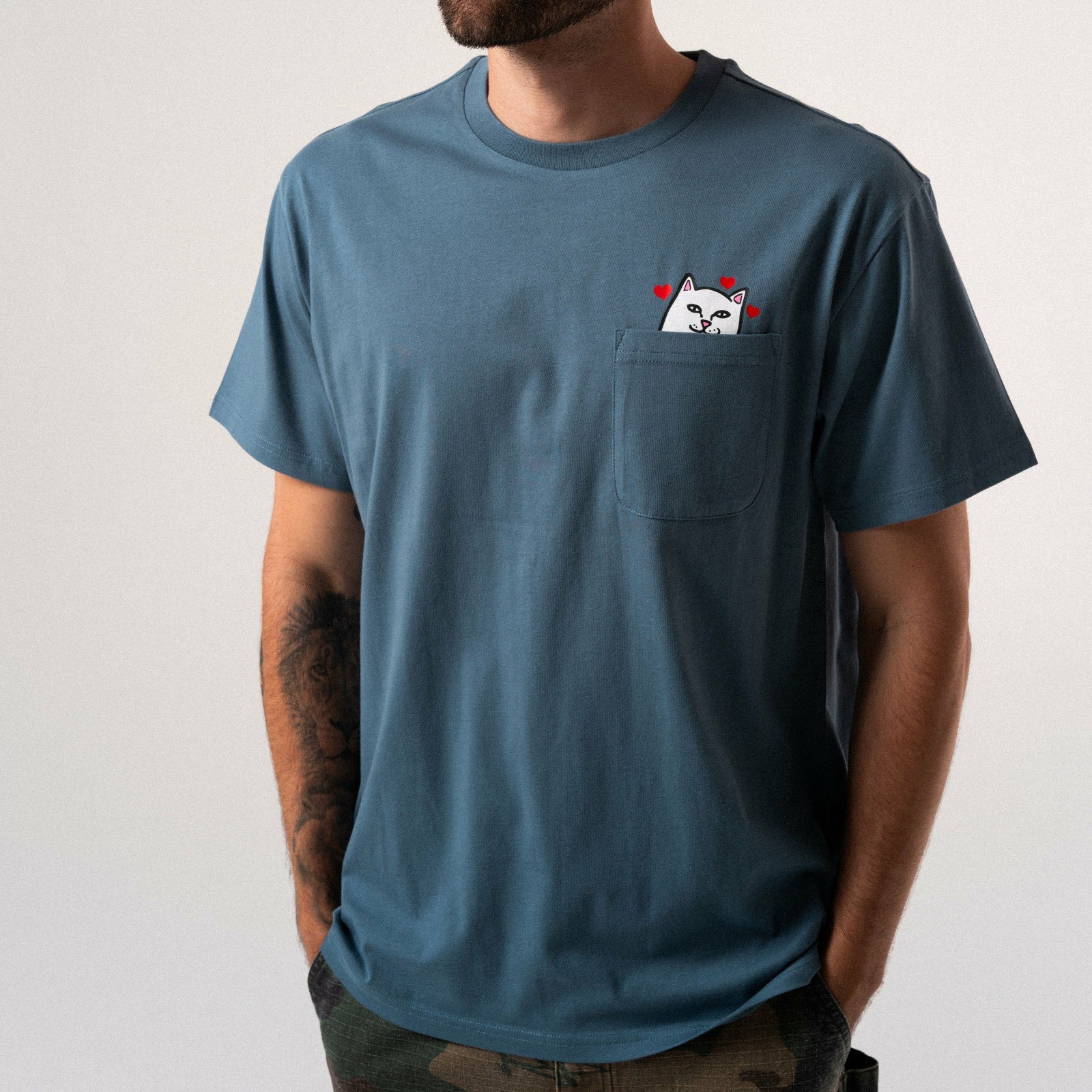 Nermal Loves Pocket Tee (Slate) - Ripndip