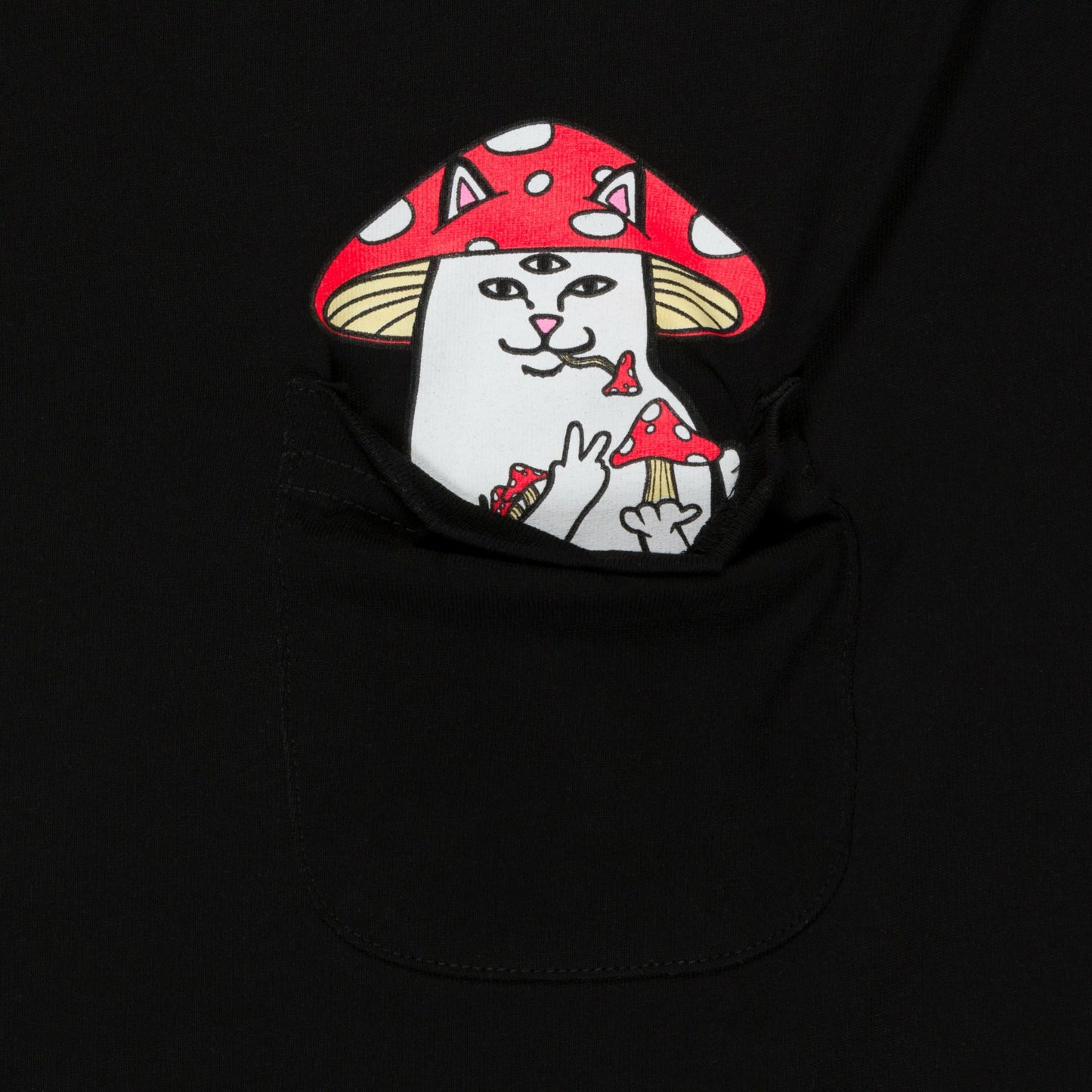 Hemper Enlightened Nermal Pocket Tee (Black) - Ripndip