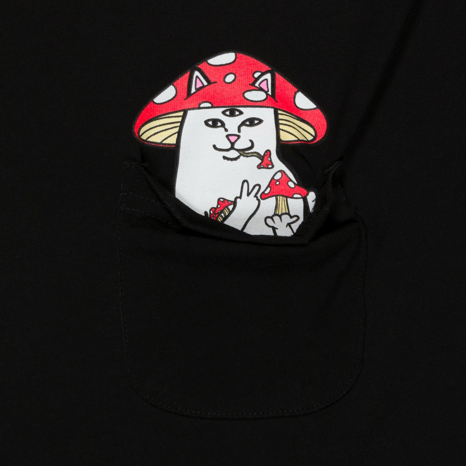 Hemper Enlightened Nermal Pocket Tee (Black) - Ripndip
