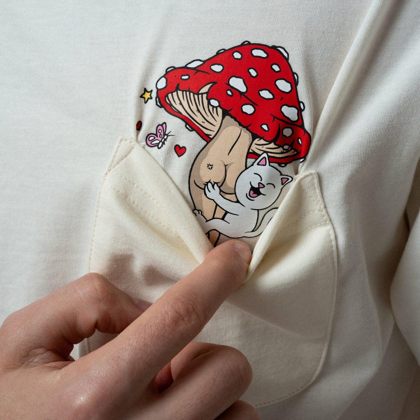 Funny Fungus Pocket Tee (Bone) - Ripndip