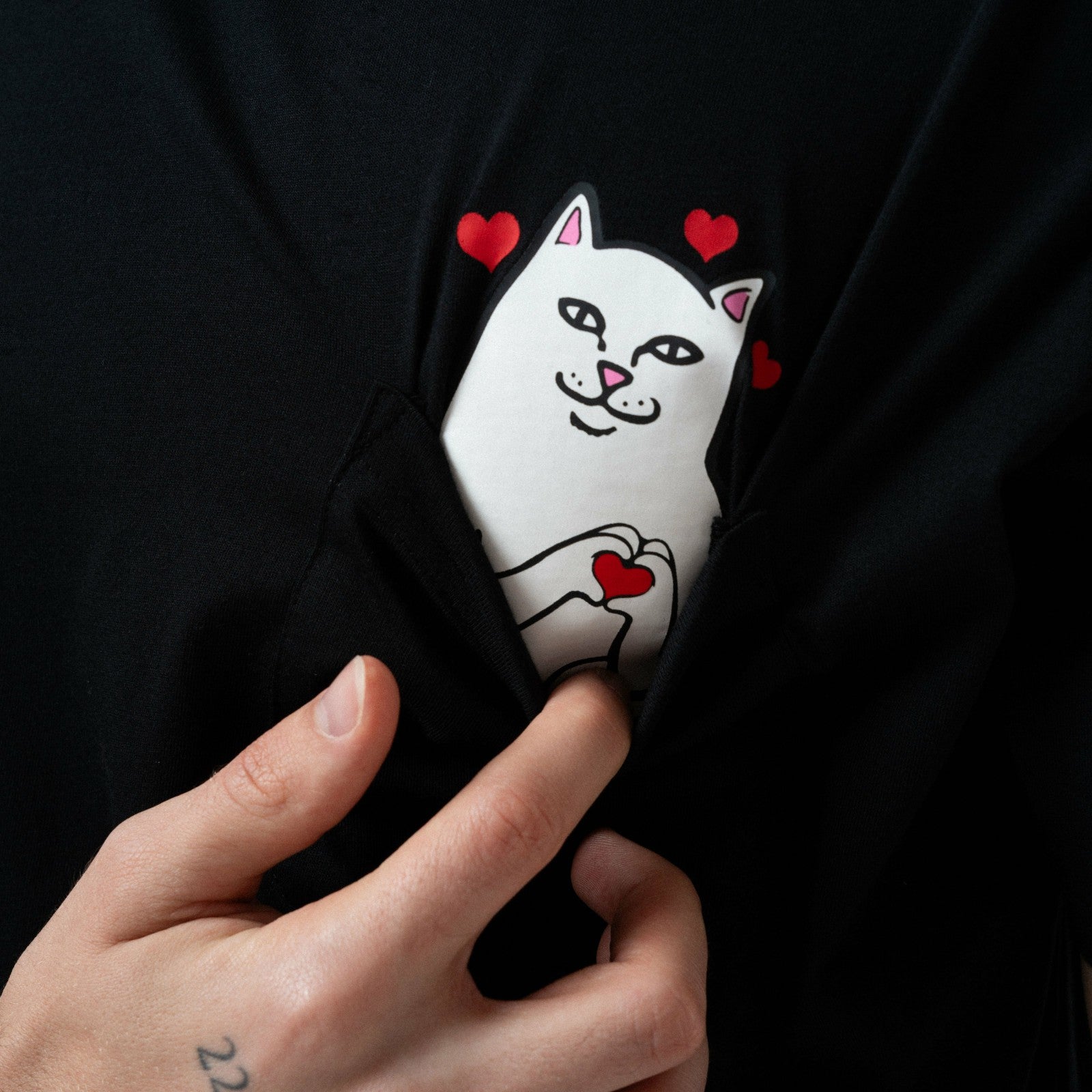 Nermal Loves Pocket Tee (Black) - Ripndip