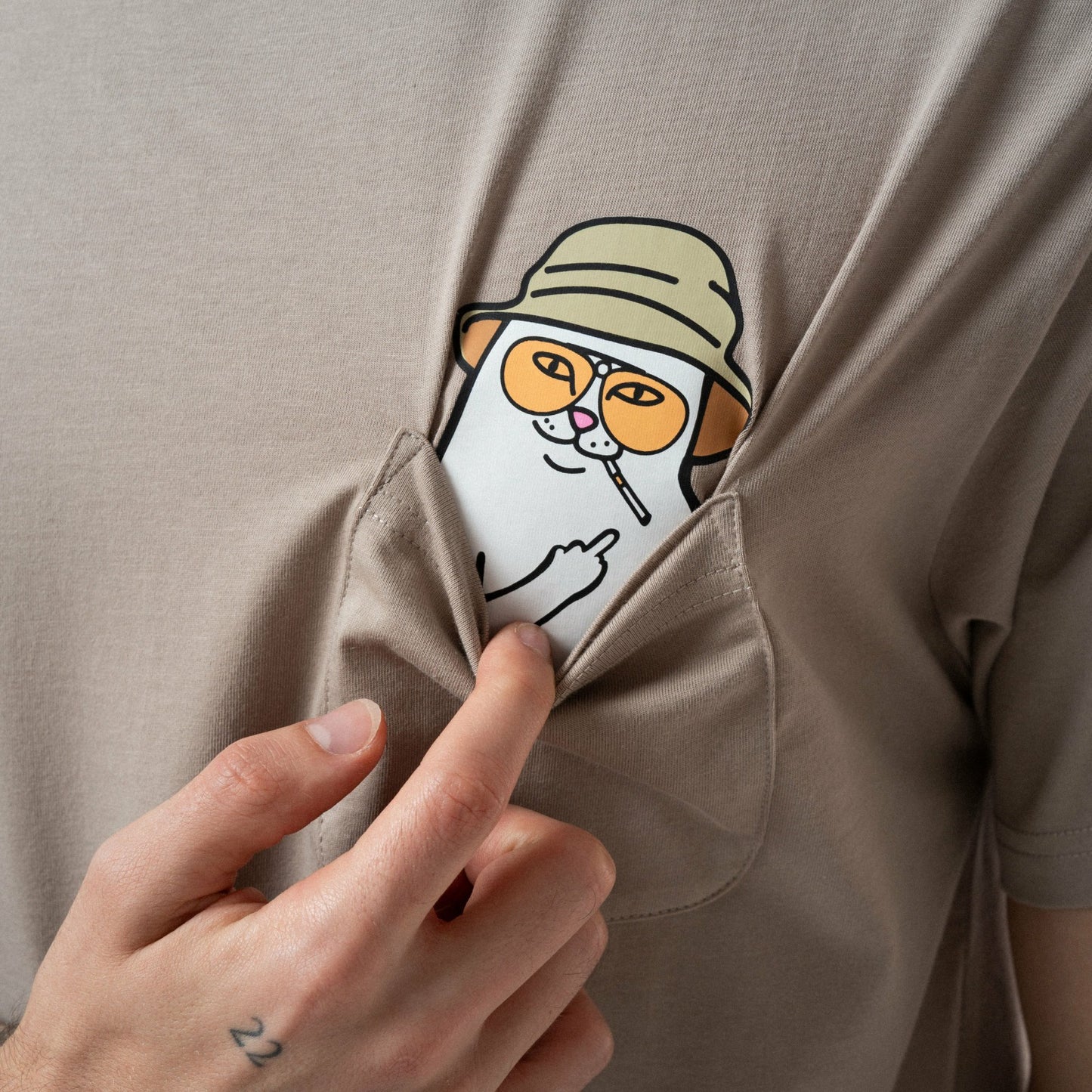 Nermal S Thompson Pocket Tee (Tan) - Ripndip