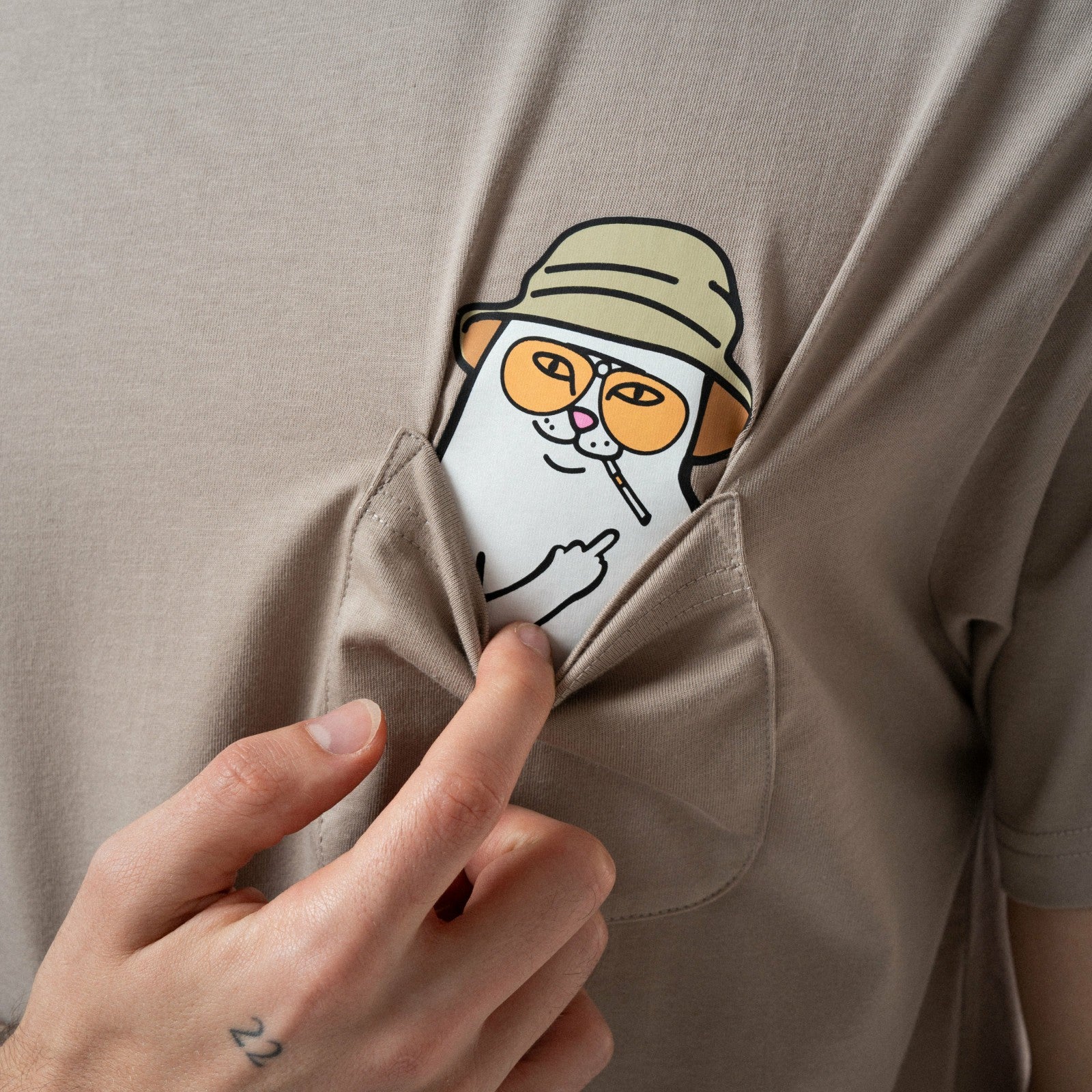 Nermal S Thompson Pocket Tee (Tan) - Ripndip