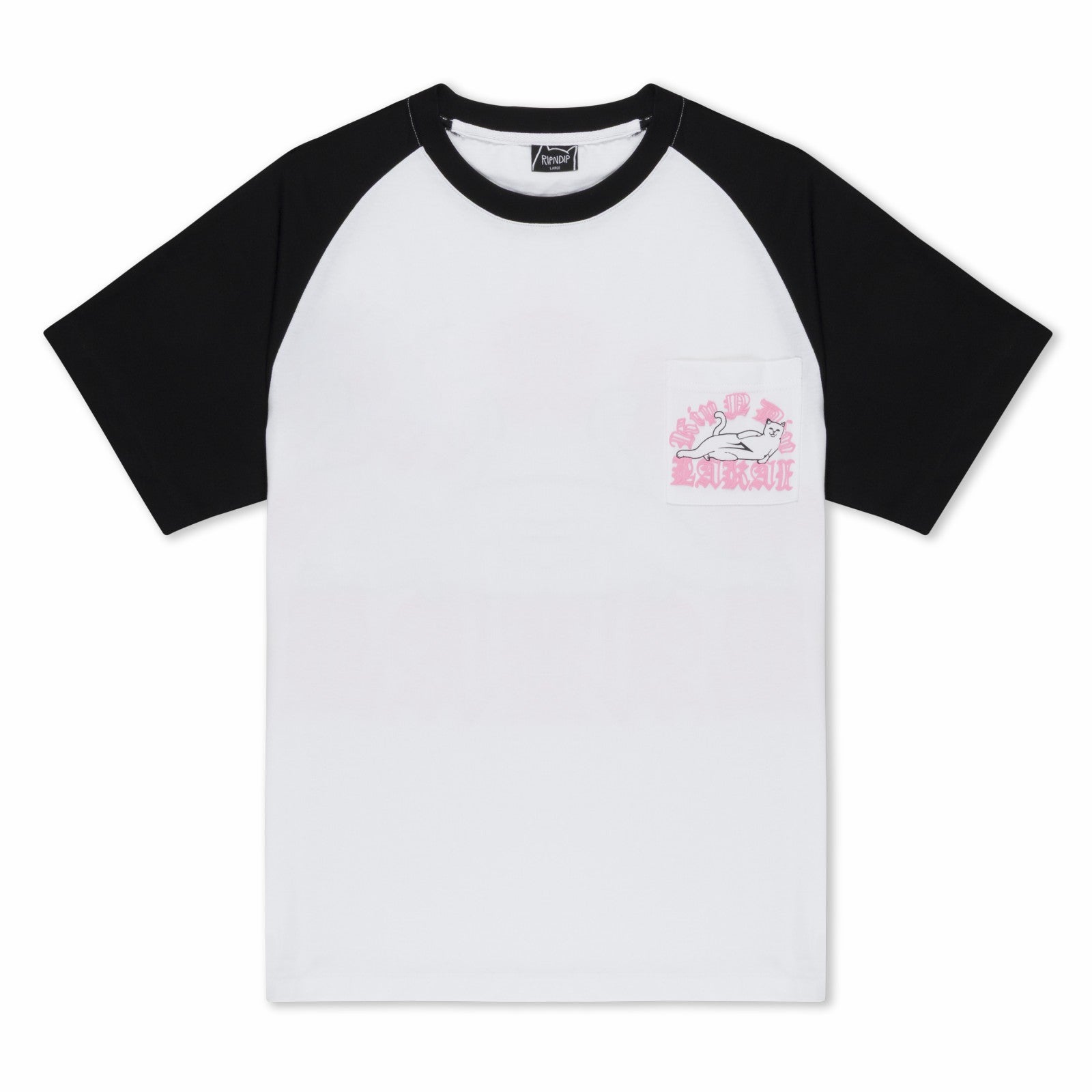 Lakai + Ripndip Raglan Pocket Tee (White/Black) - Ripndip