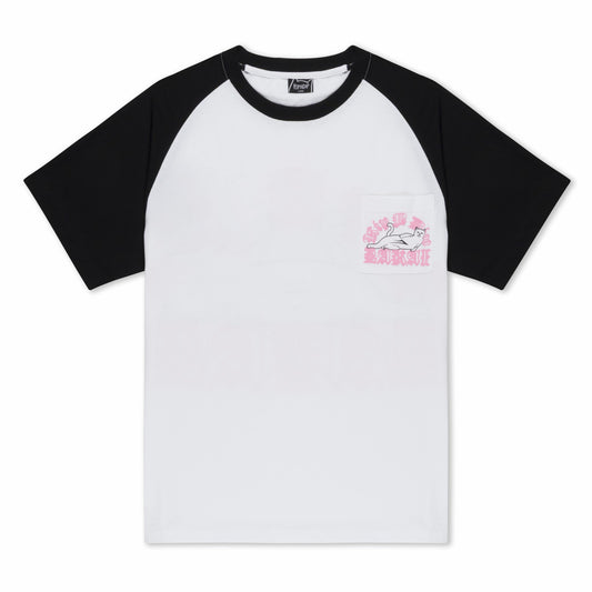 Lakai + Ripndip Raglan Pocket Tee (White/Black) - Ripndip