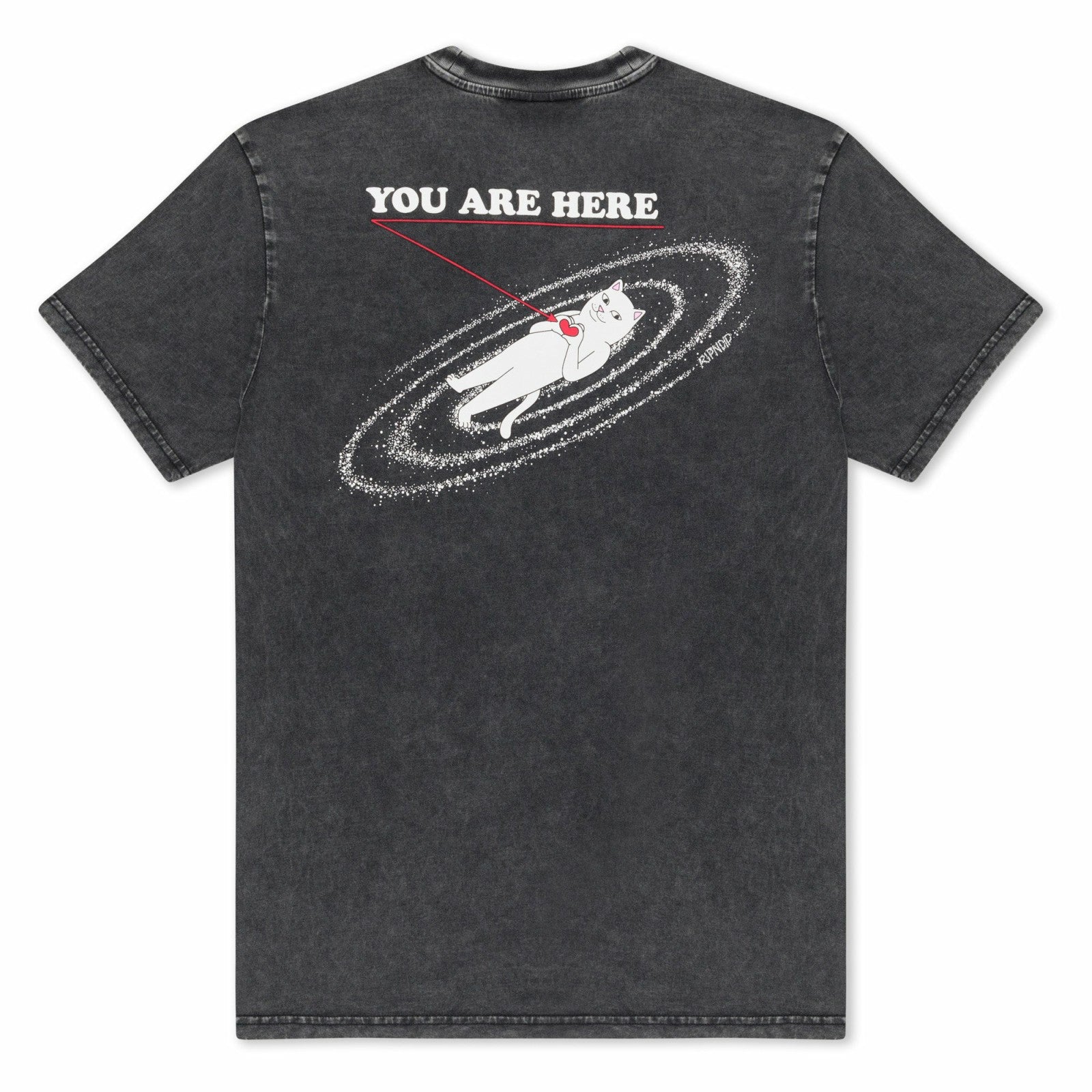 You Are Here Tee (Black Vintage Wash) - Ripndip