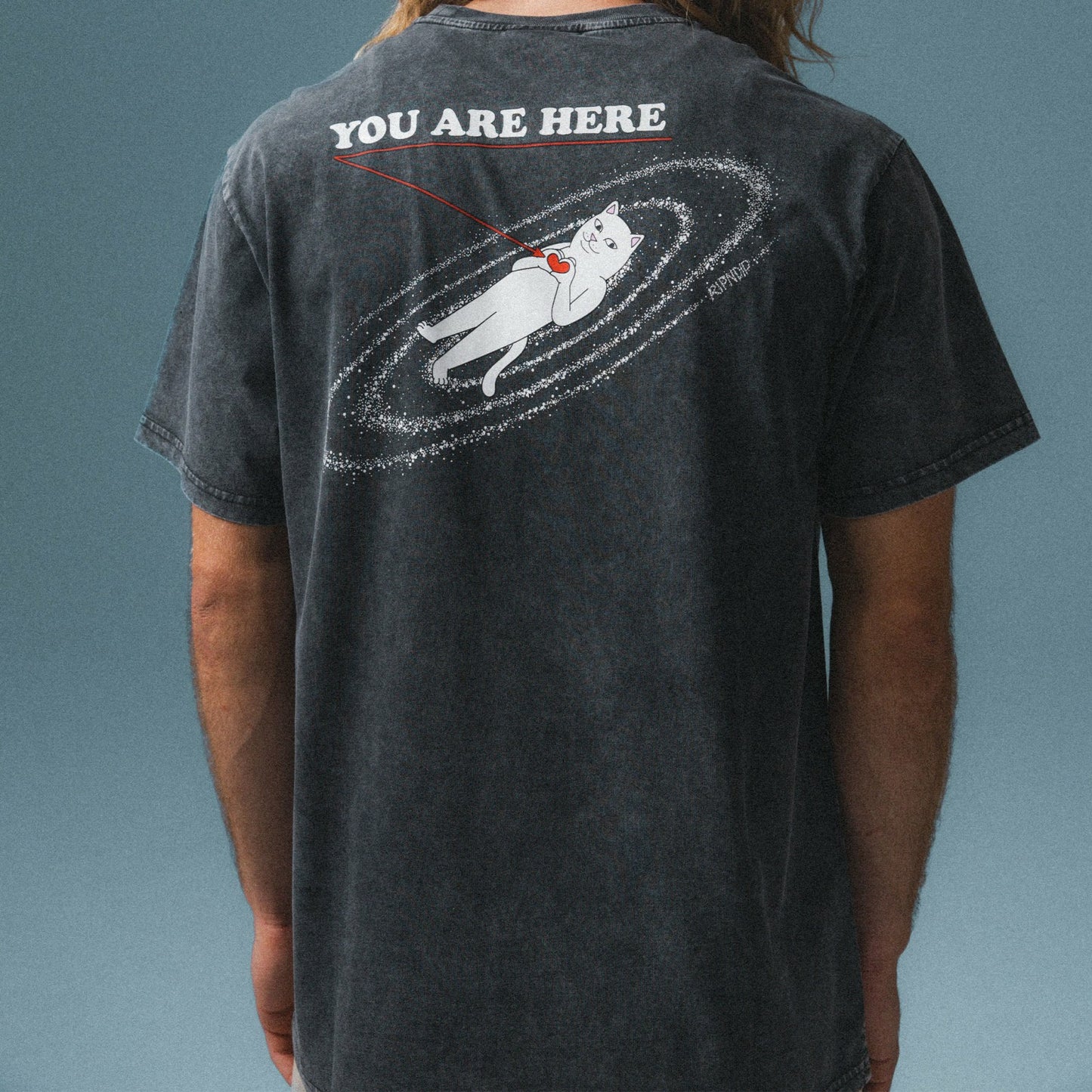You Are Here Tee (Black Vintage Wash) - Ripndip