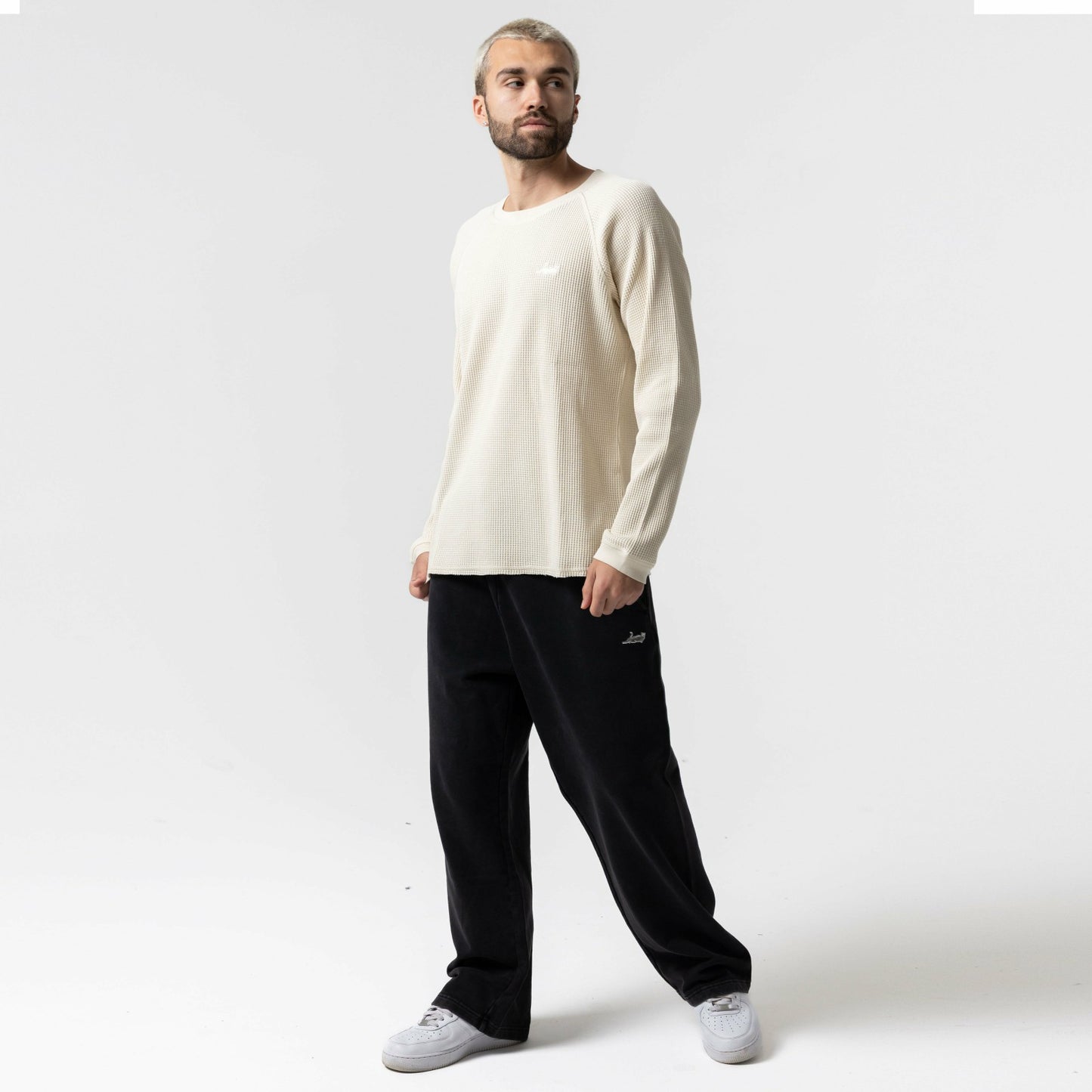 Castanza Waffle Knit Long Sleeve (Off-White) - Ripndip