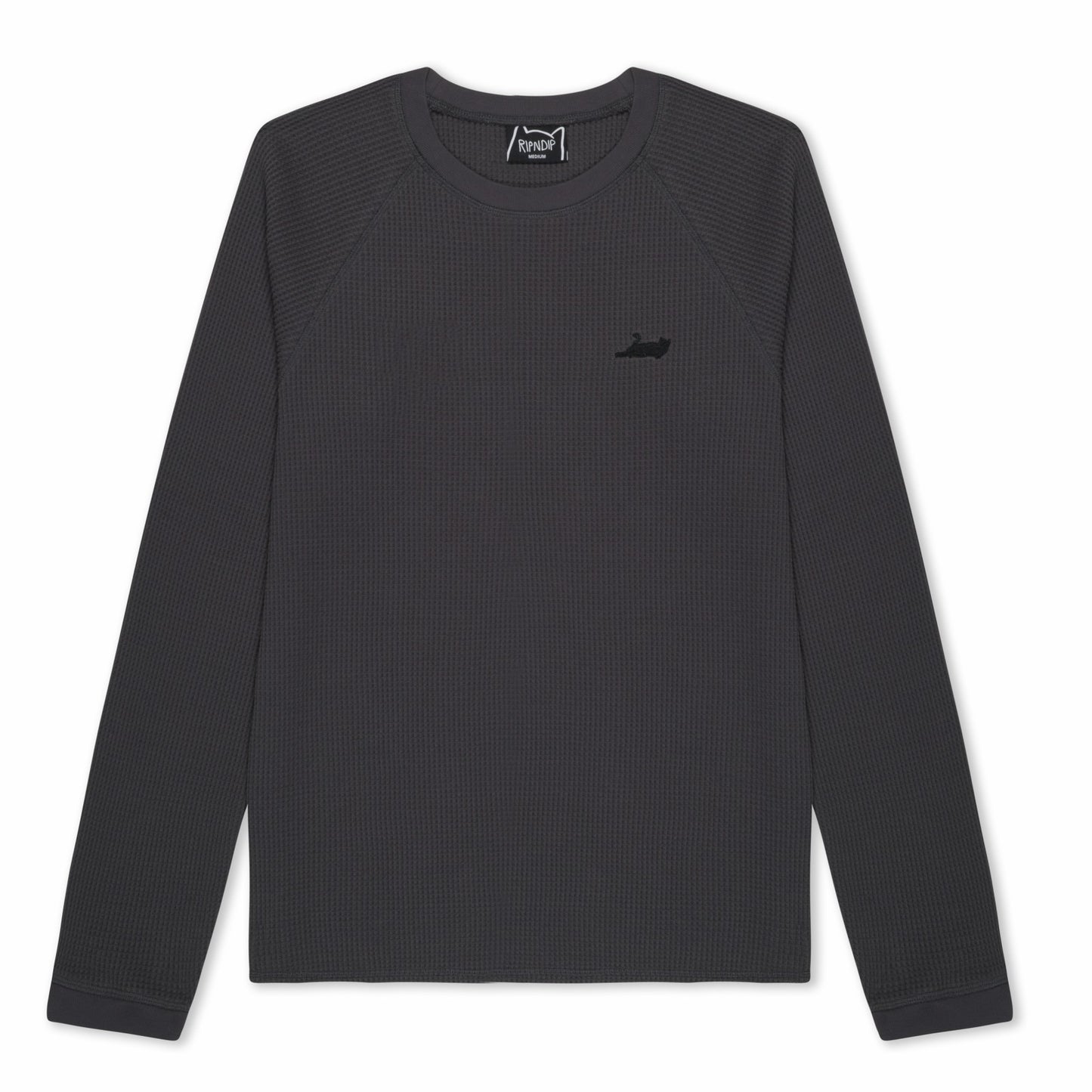 Castanza Waffle Knit Long Sleeve (Charcoal) - Ripndip