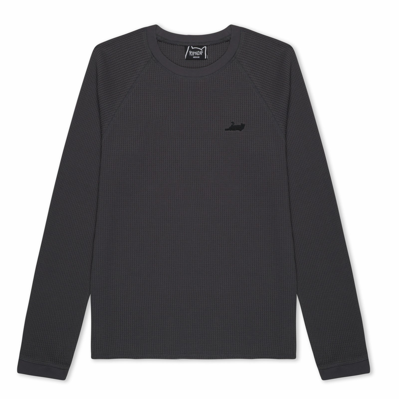Castanza Waffle Knit Long Sleeve (Charcoal) - Ripndip